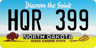 ND license plate HQR399