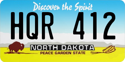 ND license plate HQR412