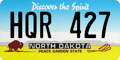 ND license plate HQR427