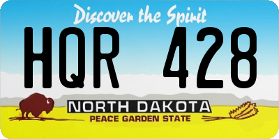 ND license plate HQR428