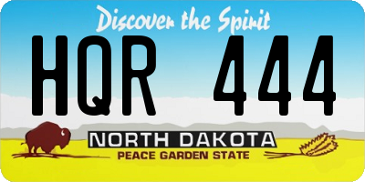 ND license plate HQR444