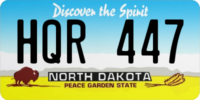 ND license plate HQR447