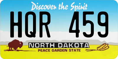 ND license plate HQR459