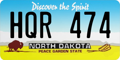 ND license plate HQR474