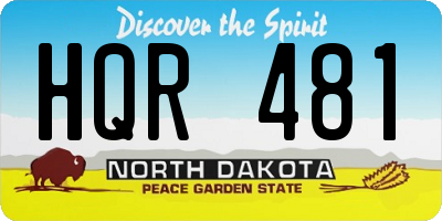 ND license plate HQR481
