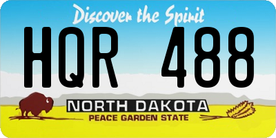 ND license plate HQR488