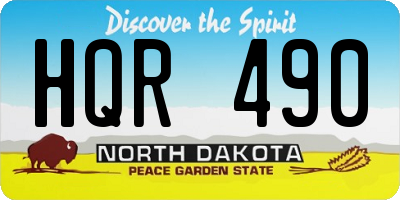 ND license plate HQR490