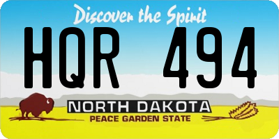 ND license plate HQR494