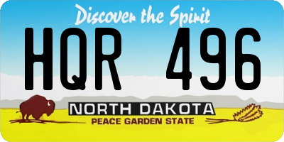 ND license plate HQR496