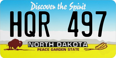 ND license plate HQR497