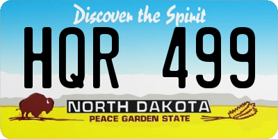 ND license plate HQR499