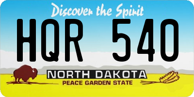 ND license plate HQR540