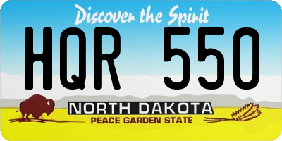 ND license plate HQR550