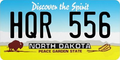 ND license plate HQR556