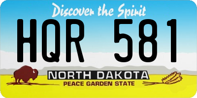 ND license plate HQR581