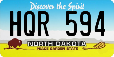 ND license plate HQR594