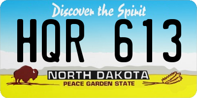 ND license plate HQR613