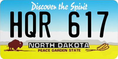 ND license plate HQR617