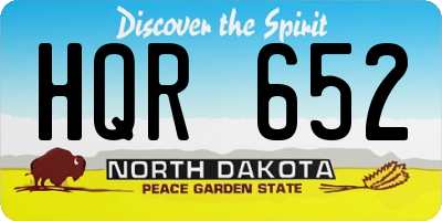 ND license plate HQR652