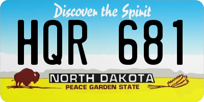 ND license plate HQR681