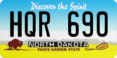 ND license plate HQR690