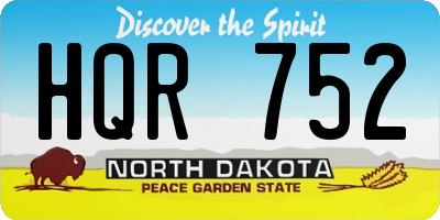 ND license plate HQR752