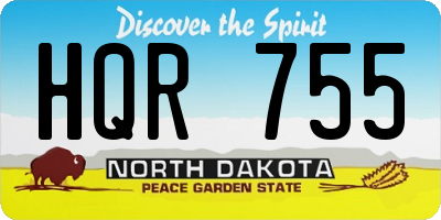 ND license plate HQR755
