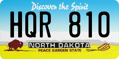 ND license plate HQR810