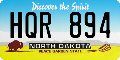 ND license plate HQR894