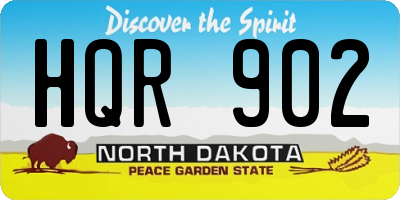ND license plate HQR902