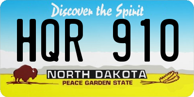 ND license plate HQR910