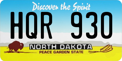 ND license plate HQR930