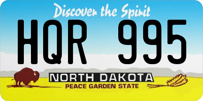 ND license plate HQR995
