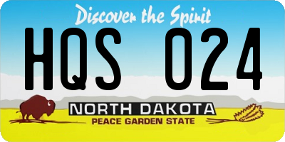 ND license plate HQS024