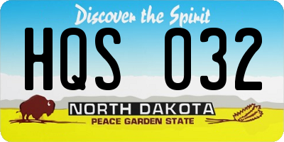 ND license plate HQS032