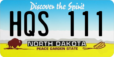 ND license plate HQS111