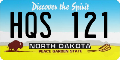 ND license plate HQS121