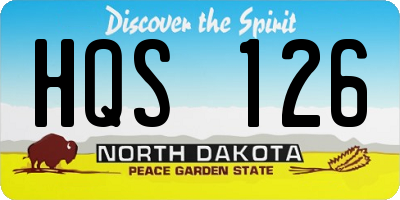ND license plate HQS126
