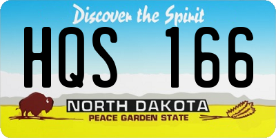 ND license plate HQS166