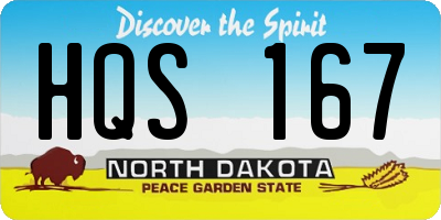 ND license plate HQS167