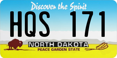 ND license plate HQS171