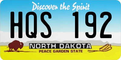 ND license plate HQS192