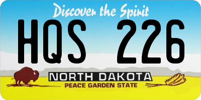 ND license plate HQS226