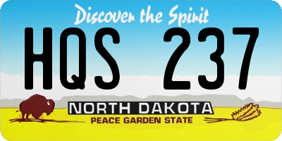 ND license plate HQS237