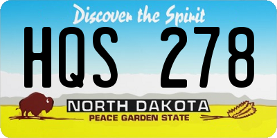 ND license plate HQS278