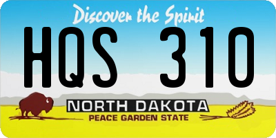 ND license plate HQS310