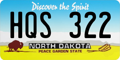 ND license plate HQS322