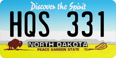 ND license plate HQS331