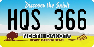 ND license plate HQS366