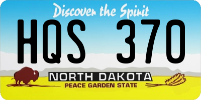 ND license plate HQS370
